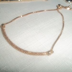 Rose Gold Rope and Chain Adjustable Bracelet